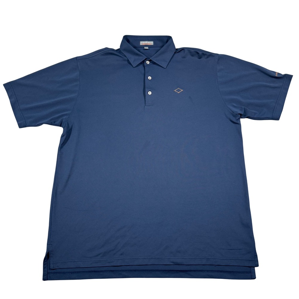 Peter Millar Polo Shirt Mens XL Navy Blue Summer Comfort 2013 Diamond Farm Cup